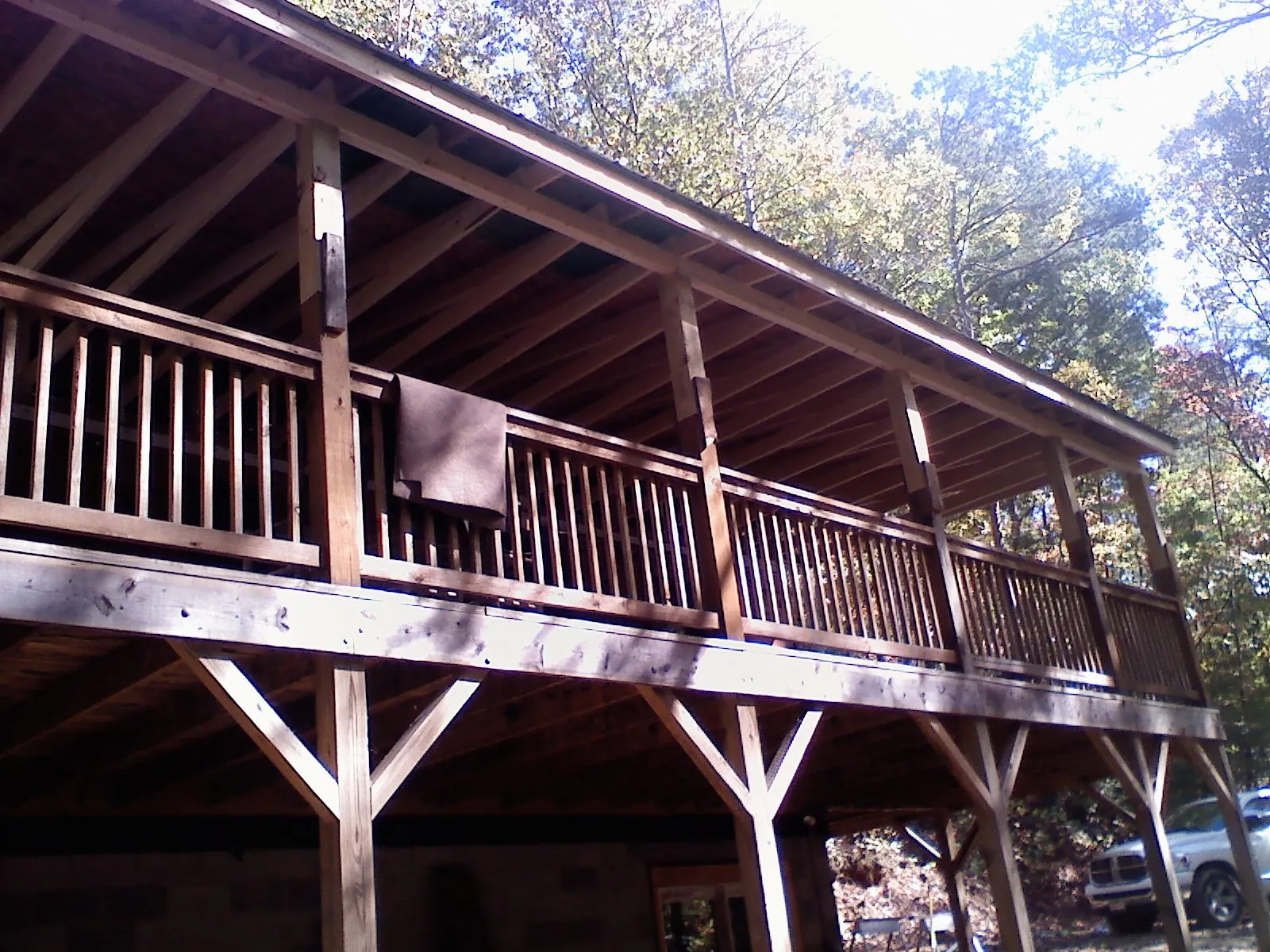Timber framing under a new elevated porch and deck — Roof Leak Repair in Lanham by Roofing Brothers